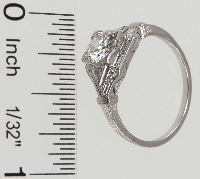 Art Deco .91 Carat  Diamond Ring
