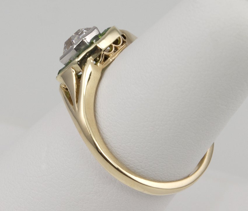 Demantoid Garnet and Diamond Ring 2