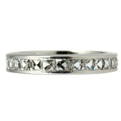 Platinum French Cut Diamond Band