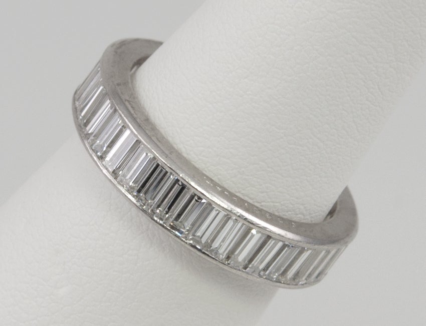 Baguette Diamond Eternity Band In Excellent Condition For Sale In Los Angeles, CA