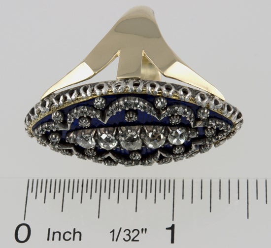 Women's Early Victorian Enamel Ring Conversion