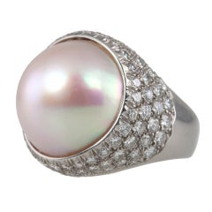 Pearl and Diamond Dome Ring