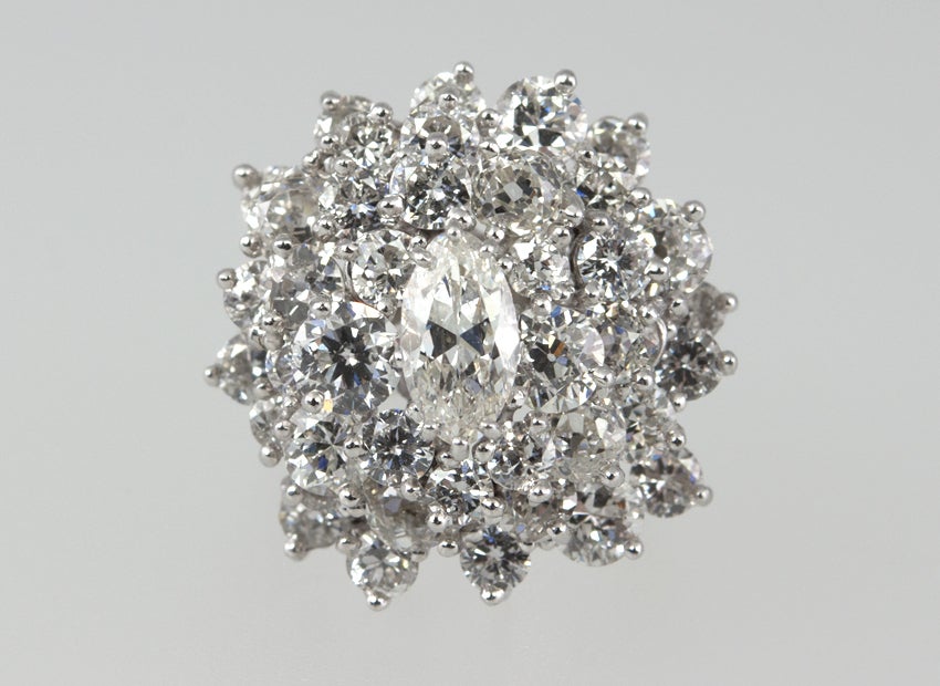 Women's 4 Carat Diamond Cluster Ring