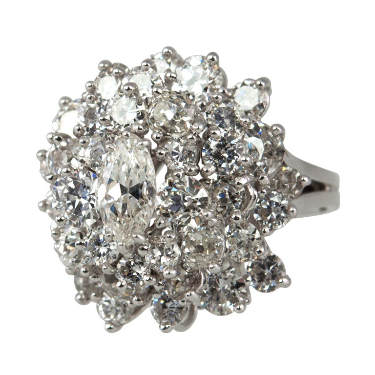 4 Carat Diamond Cluster Ring