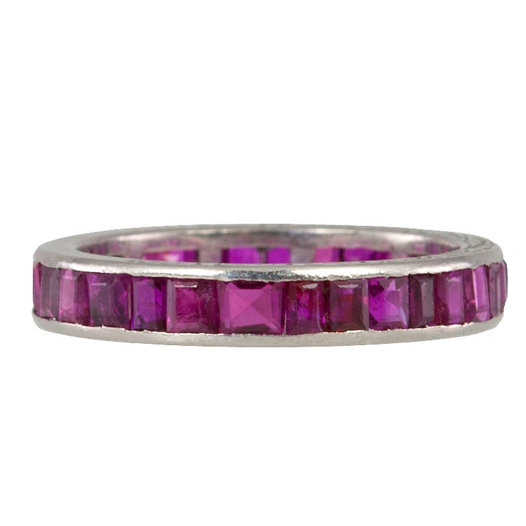 Platinum Ruby Eternity Band For Sale at 1stdibs