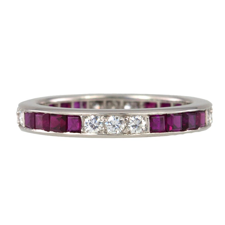 Ruby and Diamond Eternity Band at 1stdibs