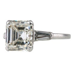 4.21ct Square Emerald Cut Diamond Ring