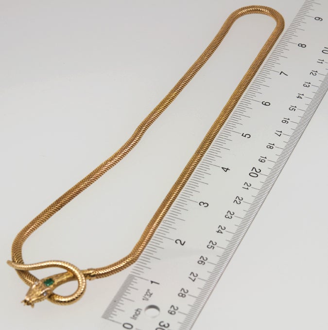 Snake Necklace With Emerald