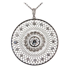 Platinum Diamond Disc Pendant 9