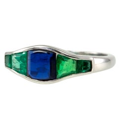 Graduated Sapphire and Diamond Band