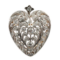 Large Diamond Heart Pin/Pendant 7