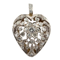 Diamond Cut Out Heart Pin/Pendant