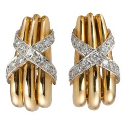 TIFFANY & Co Diamond "X" Earrings