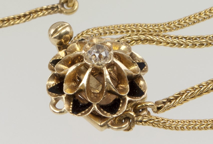 French Victorian Diamond Star Necklace For Sale 3