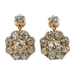 Silver & Gold 6 Carat Diamond Earrings