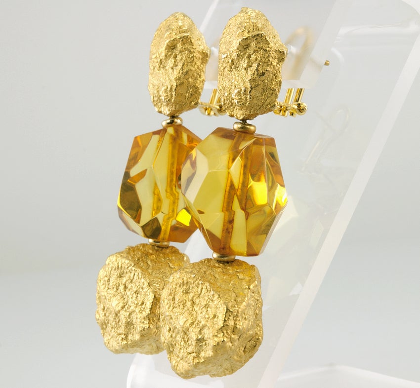 ROBERTO COIN Amber and Gold Earrings 1
