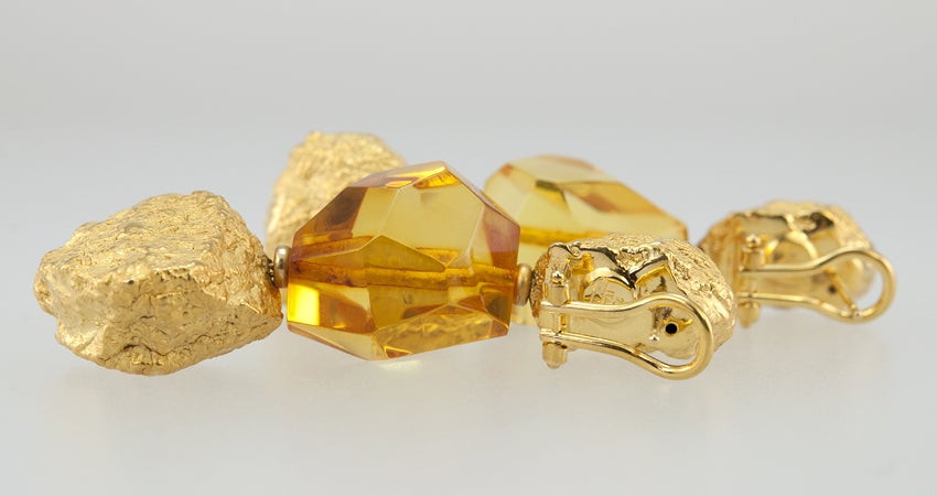 ROBERTO COIN Amber and Gold Earrings 3