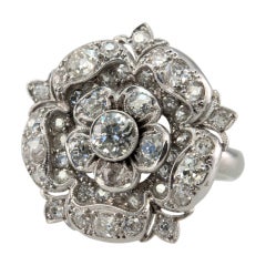 2 Carat Diamond Tudor Rose Ring
