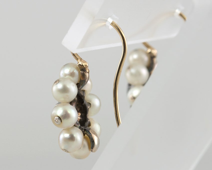 Women's Pearl and Diamond Earrings