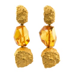 ROBERTO COIN Amber and Gold Earrings