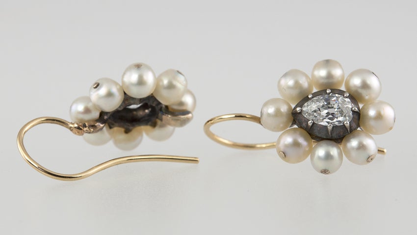Pearl and Diamond Earrings 1