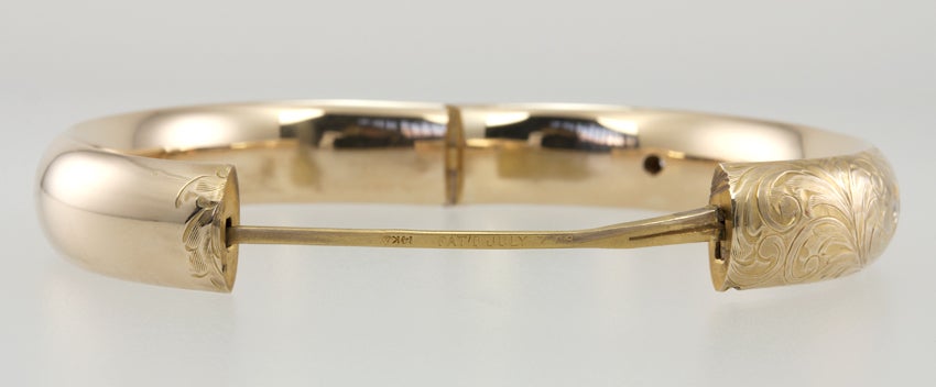 Engraved Bangle with Diamonds 2