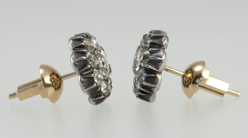 Cushion Cut Diamond Cluster Earrings 3