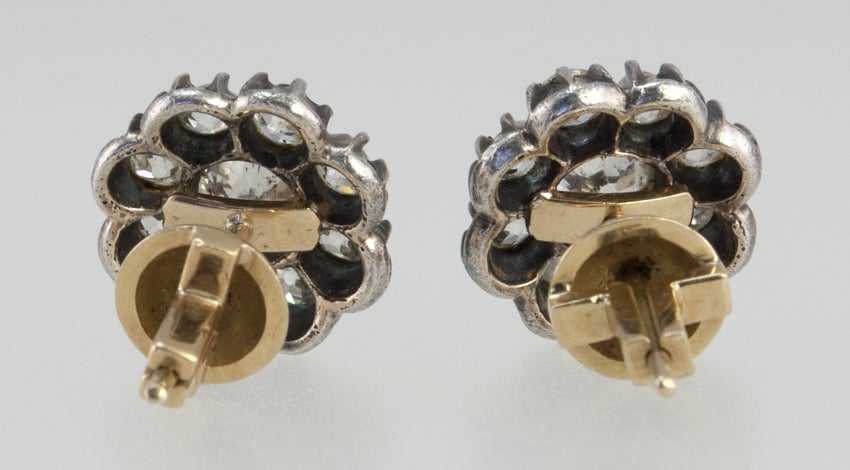 Cushion Cut Diamond Cluster Earrings 4