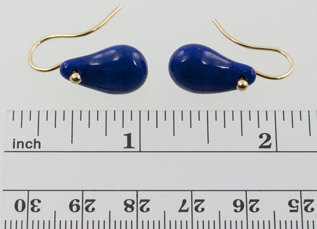 Lapis teardrops on 18k yellow gold hooks, Elsa Peretti for TIFFANY