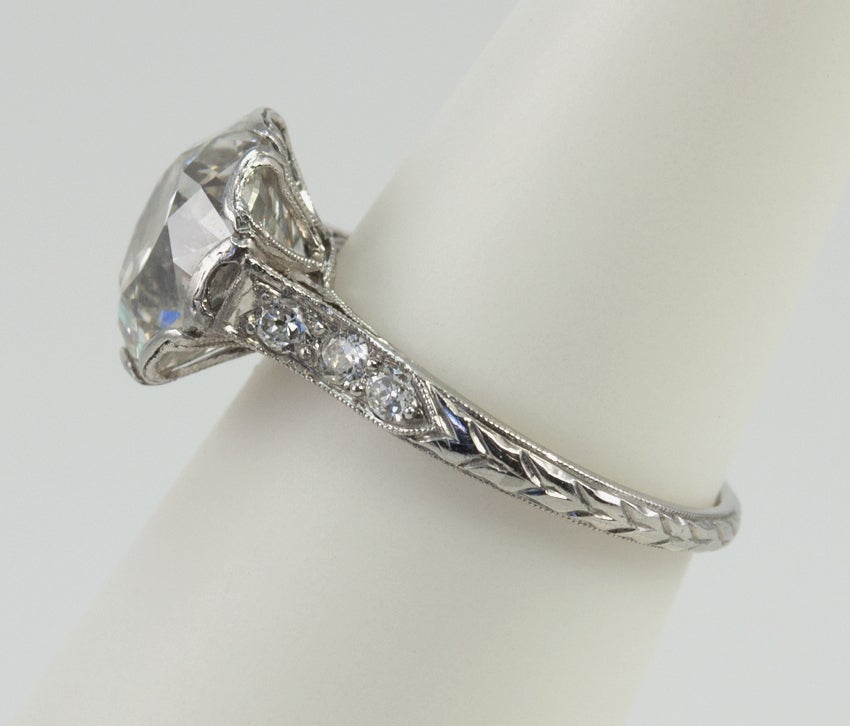 3.95ct Old European Cut Diamond Ring 2