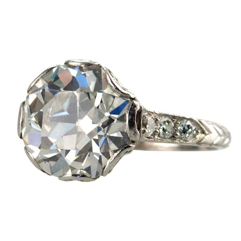 3.95ct Old European Cut Diamond Ring