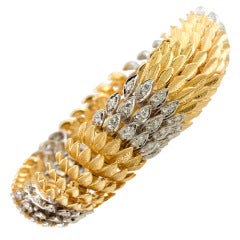 Gold And Diamond Fish Scale Bracelet