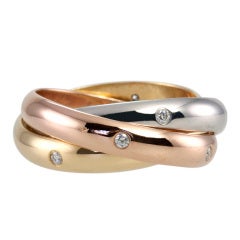 CARTIER Tri-Color Rolling Ring With Diamonds