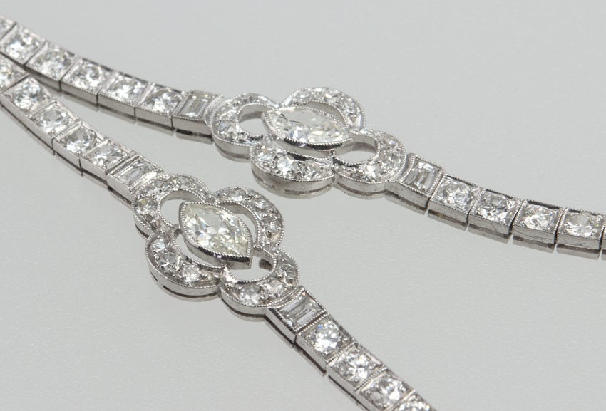 Art Deco Diamond Brooch with Necklace Attachment For Sale 2