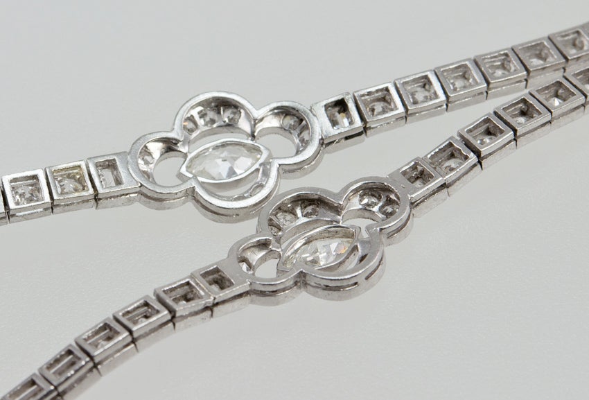 Art Deco Diamond Brooch with Necklace Attachment For Sale 3