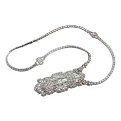 Art Deco Diamond Brooch with Necklace Attachment