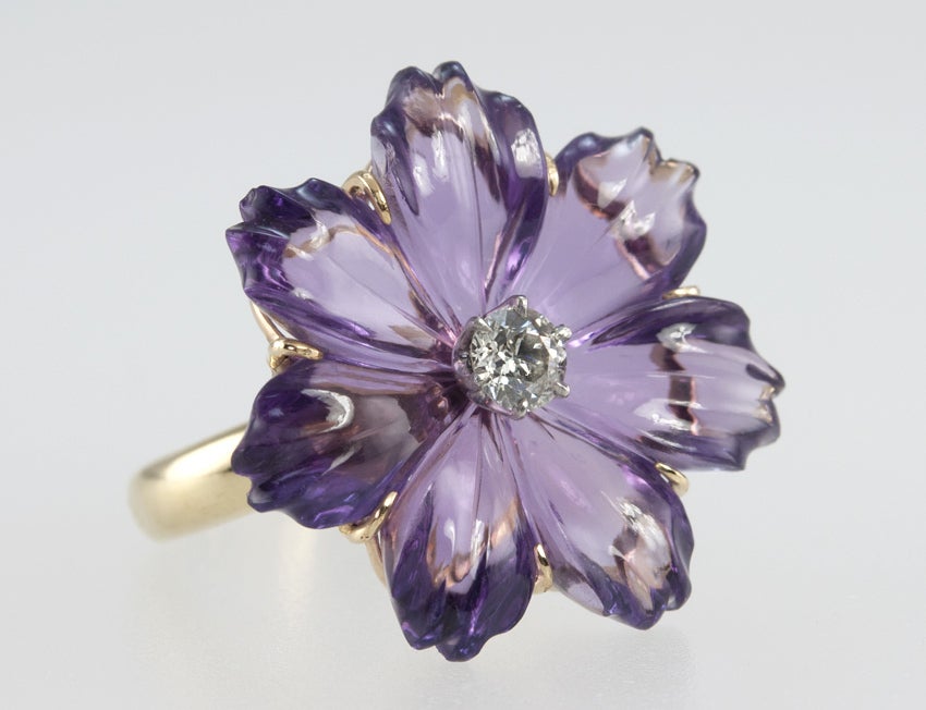 Amethyst Flower Ring 1