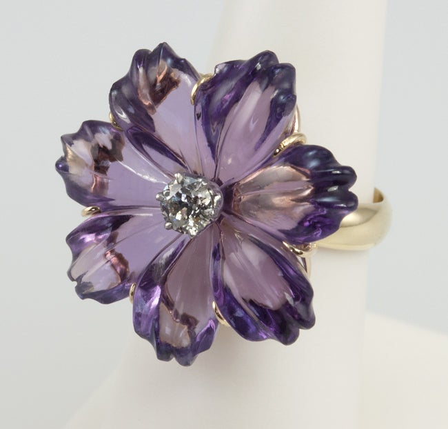 Amethyst Flower Ring 3