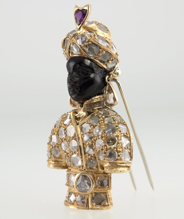 NARDI Diamond Blackamoor Brooch at 1stdibs