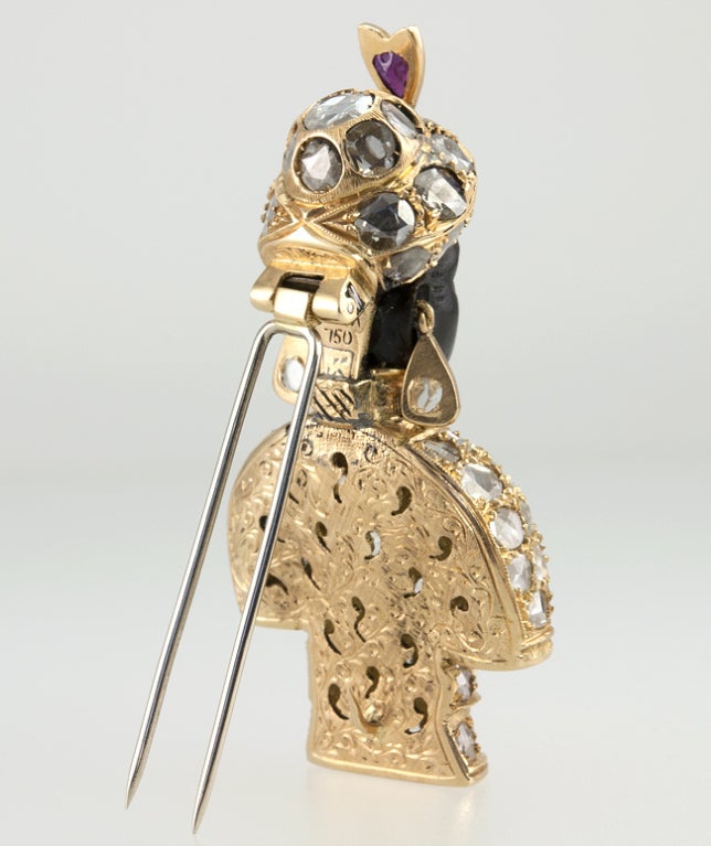 NARDI Diamond Blackamoor Brooch at 1stdibs