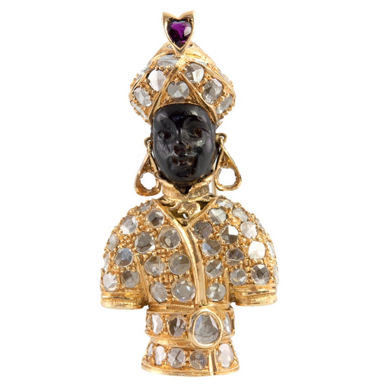 NARDI Diamond Blackamoor Brooch at 1stdibs