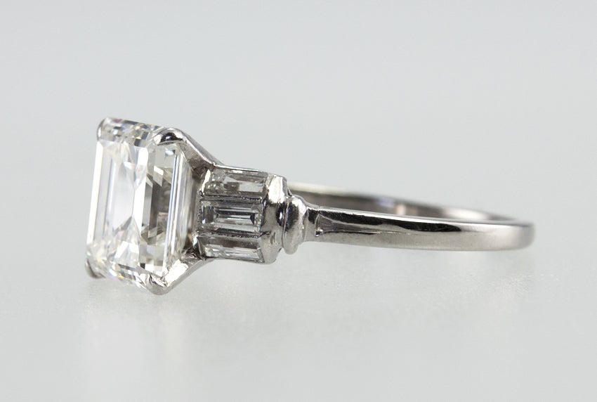 Beautiful 2.07 Carat Emerald Cut Diamond Ring 1