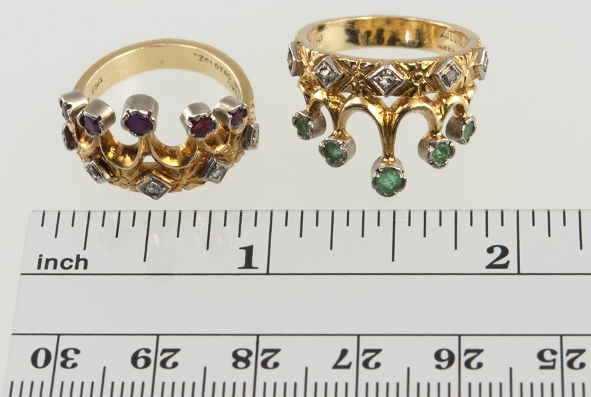 Pair of Zolotas Crown Rings