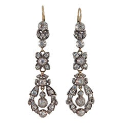 Long Drop Diamond Earrings