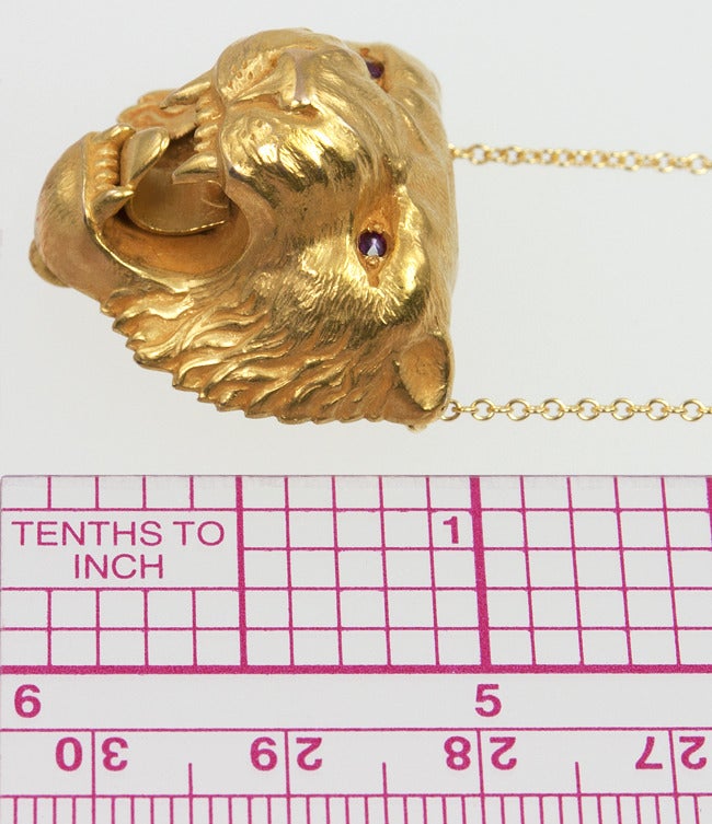 Victorian Angry Tiger Pendant In Excellent Condition In Los Angeles, CA