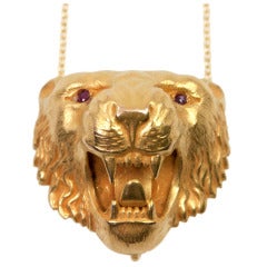 Victorian Angry Tiger Pendant