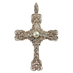 Stunning 5 Carat Diamond Cross Pendant Antique Stunning 5 Carat Diamond Cross Pendant