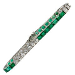 Marcus & Co Diamond and Emerald Straightline Bracelet