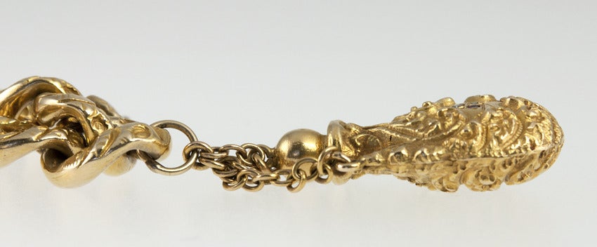 Victorian Curb Link Bracelet With Perfume Bottle For Sale 1