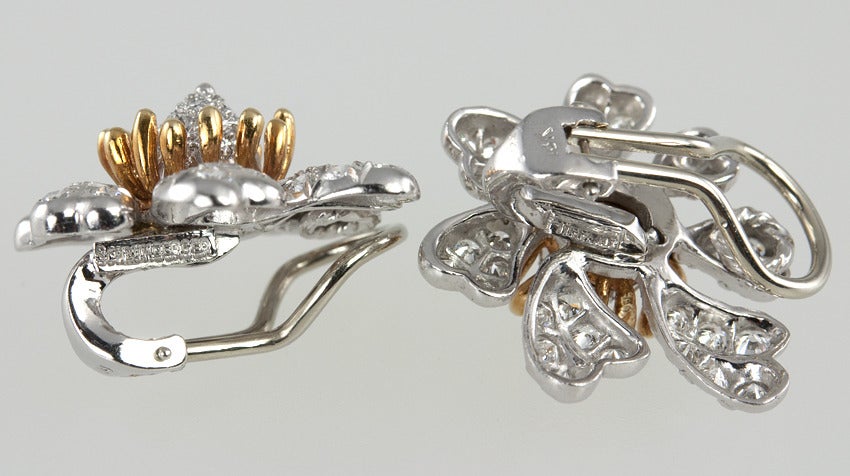 TIFFANY SCHLUMBERGER Diamond Flower Earrings 3